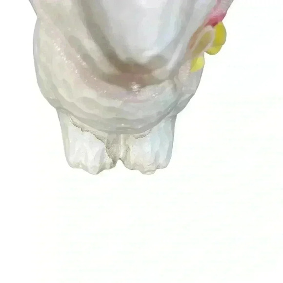 White Crackle Finish Bunny with Ribbon - Picture 5 of 10